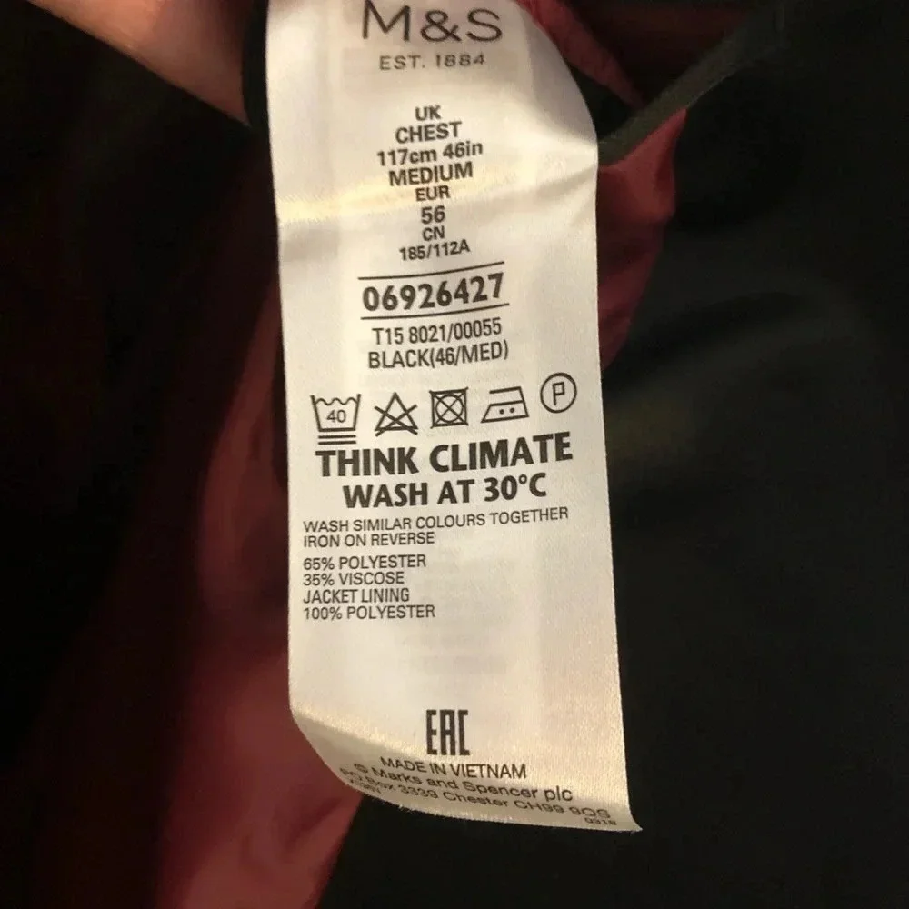 Tuxedo 🤵‍♂️ Black with burgundy lining. Stylish British M&S,
